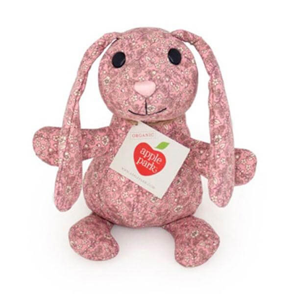 Pink Floral Patterned Bunny Plush Toy - Apple Park