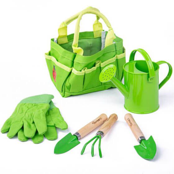 Small Tote Bag with Garden Tools - Bigjigs Toys