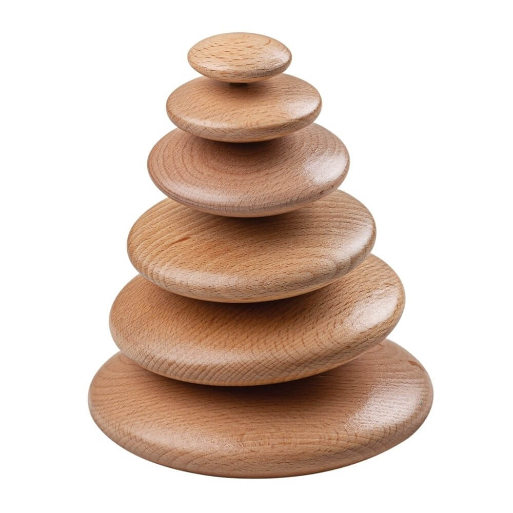 Wooden Stacking Pebbles - Bigjigs Toys