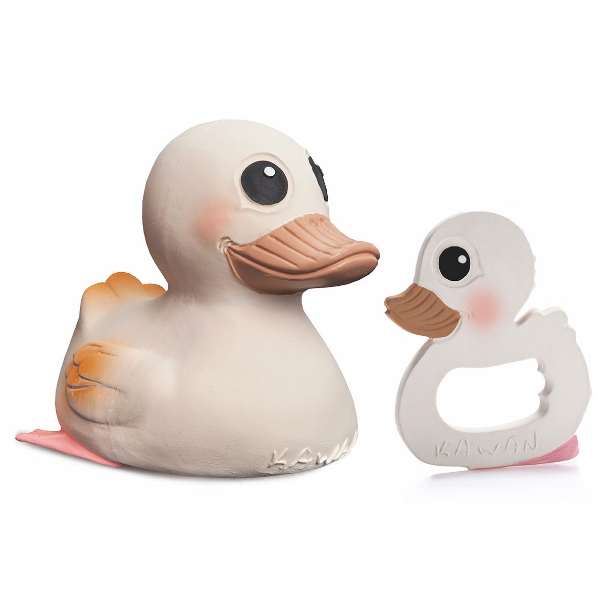 Kawan Duck & Teether Combo - Natural Rubber Toy - Hevea