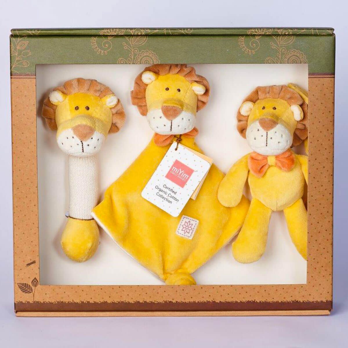 Lion Stick Rattle, Lovie and Stroller Toy Gift Set - MiYim