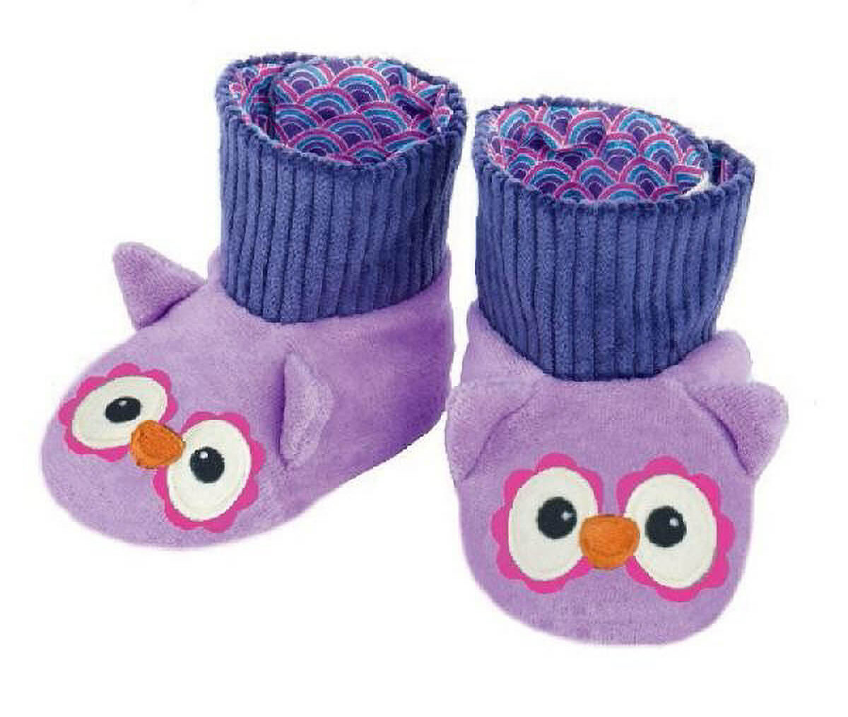 Purple Owl Booties - Organic Patterned Booties - Apple Park
